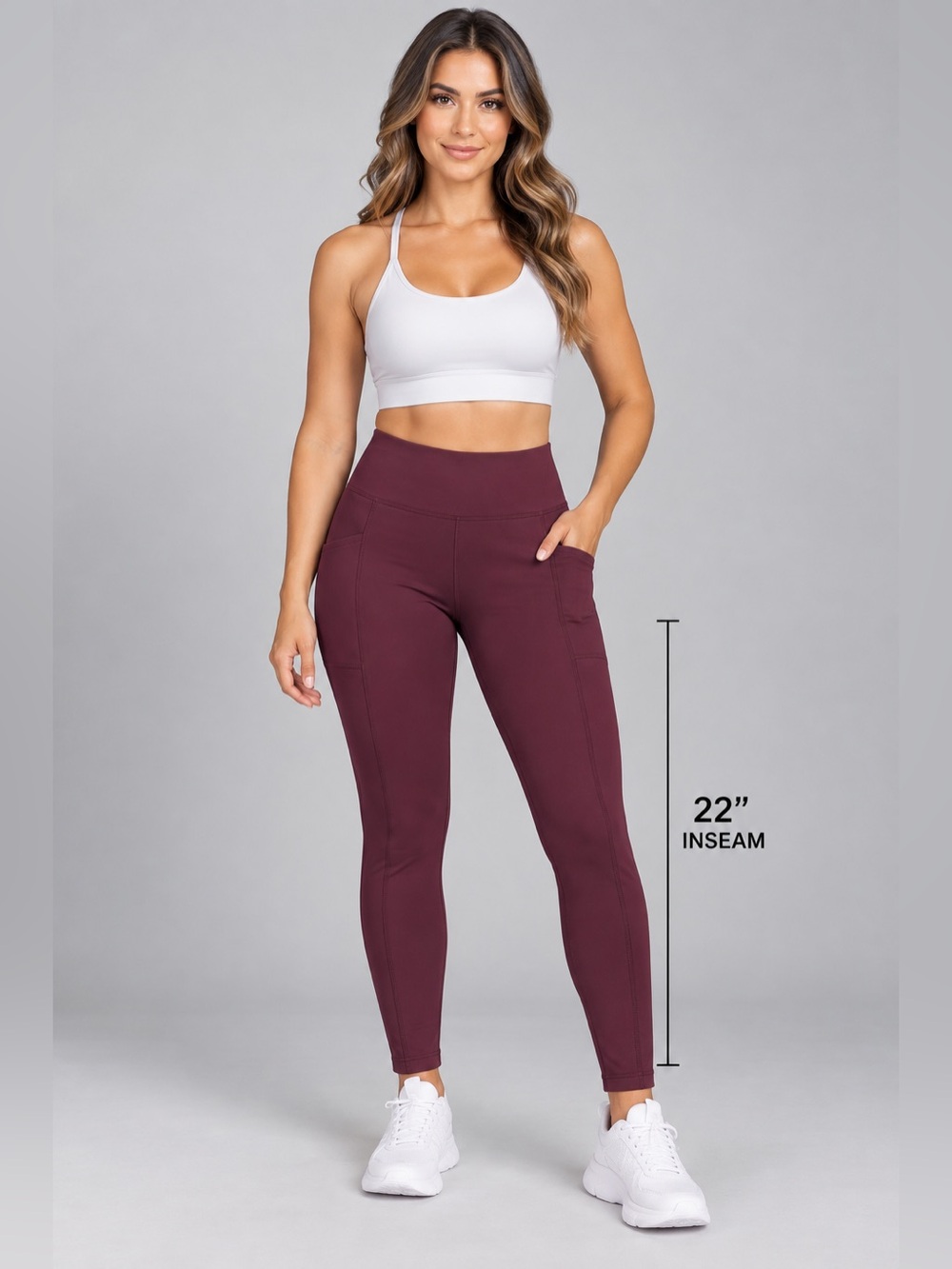 Danskin Women's Burgundy High-Waisted
Athletic Leggings - Size Small